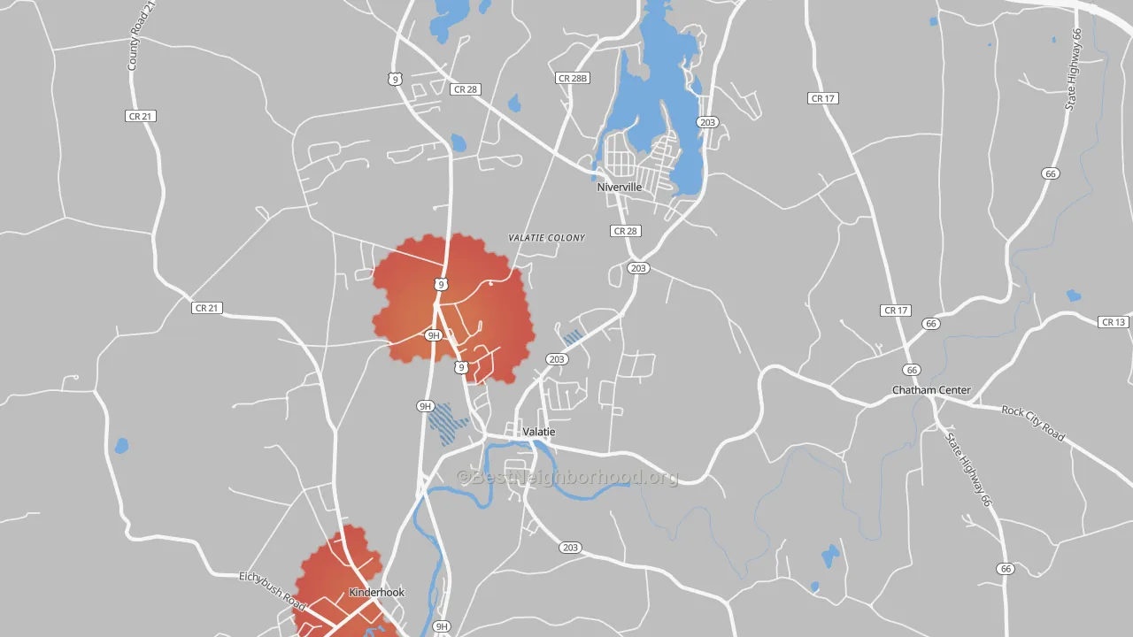 Transit Grade map of Valatie, NY