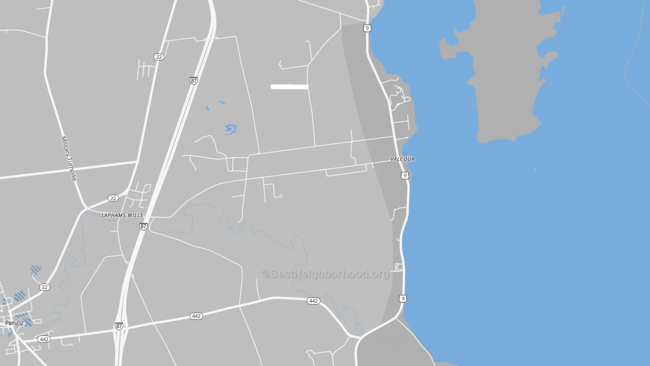 Transit Grade map of Valcour, NY