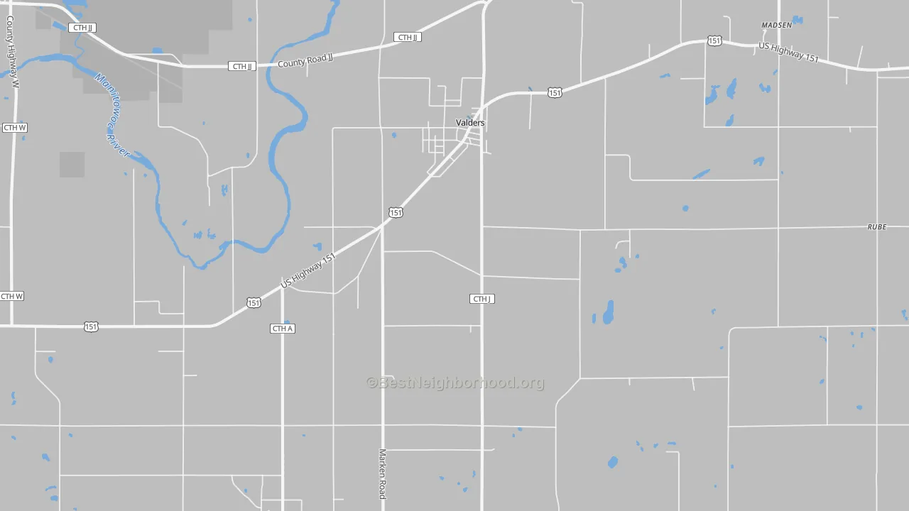 Transit Grade map of Valders, WI