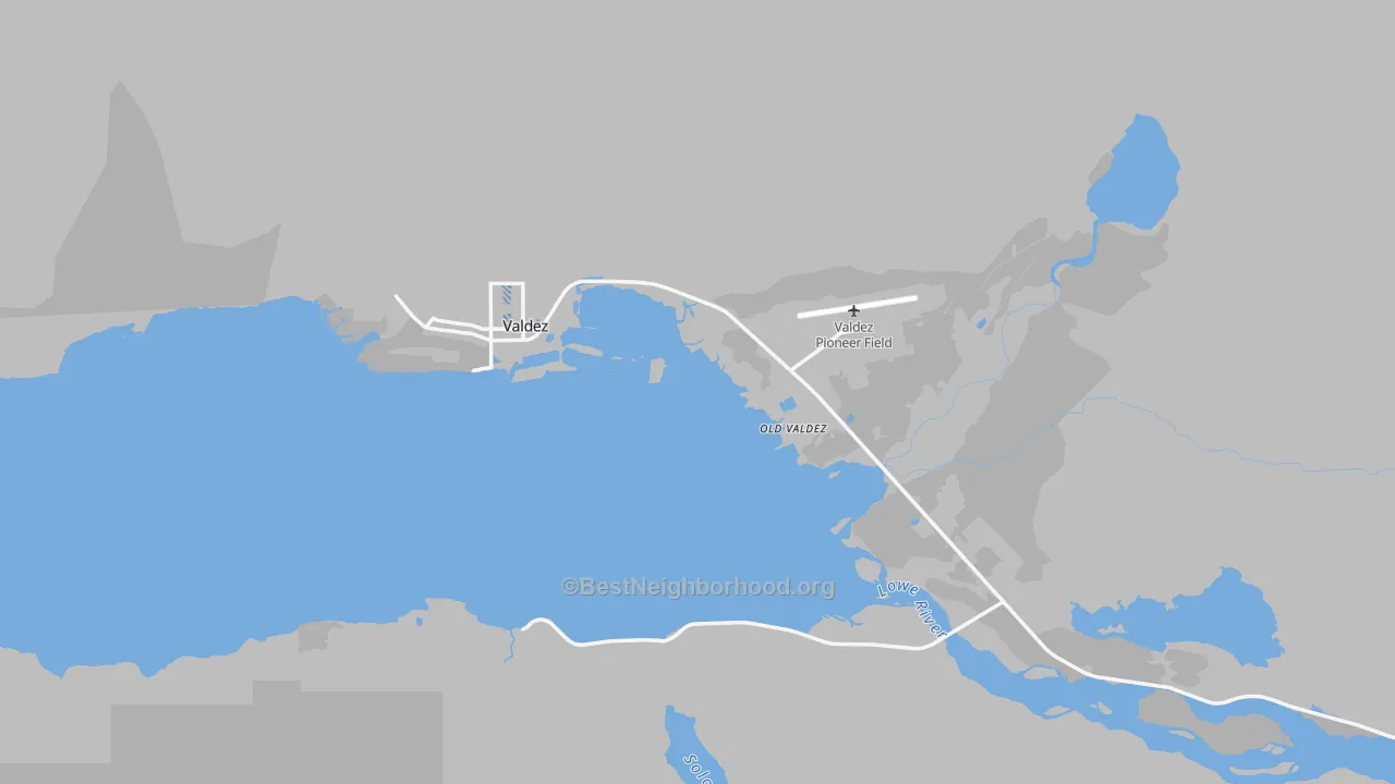 Transit Grade map of Valdez, AK