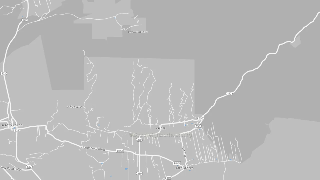 Transit Grade map of Valdez, NM