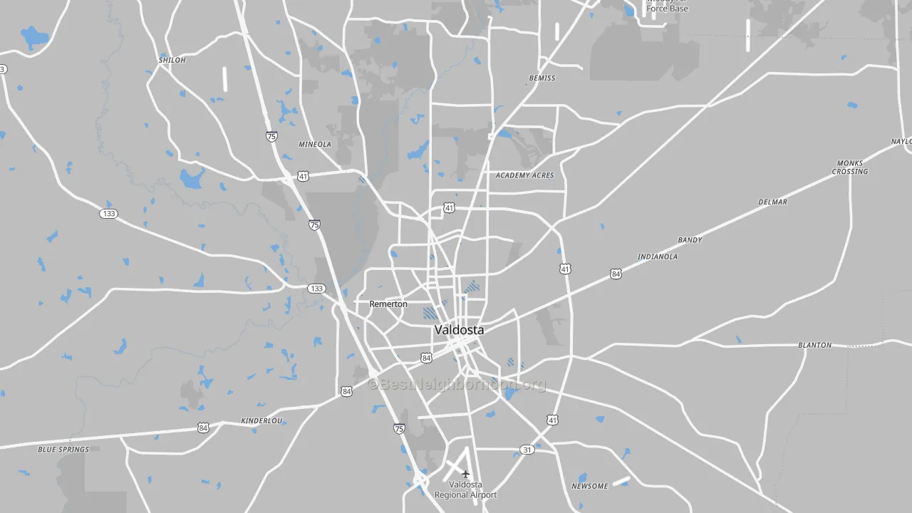Transit Grade map of Valdosta, GA