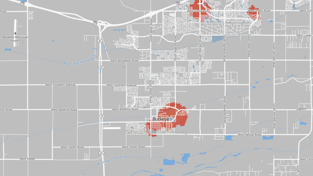 Transit Grade map of Valencia, Buckeye, AZ