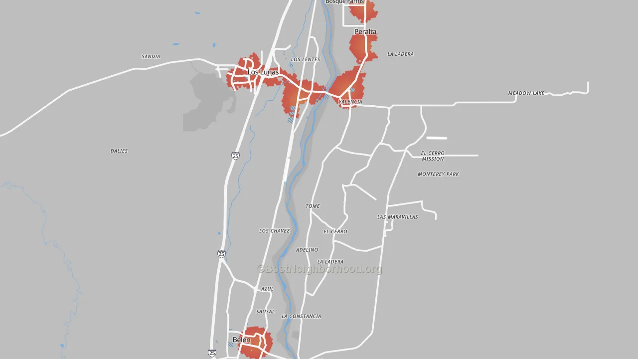Transit Grade map of Valencia County, NM