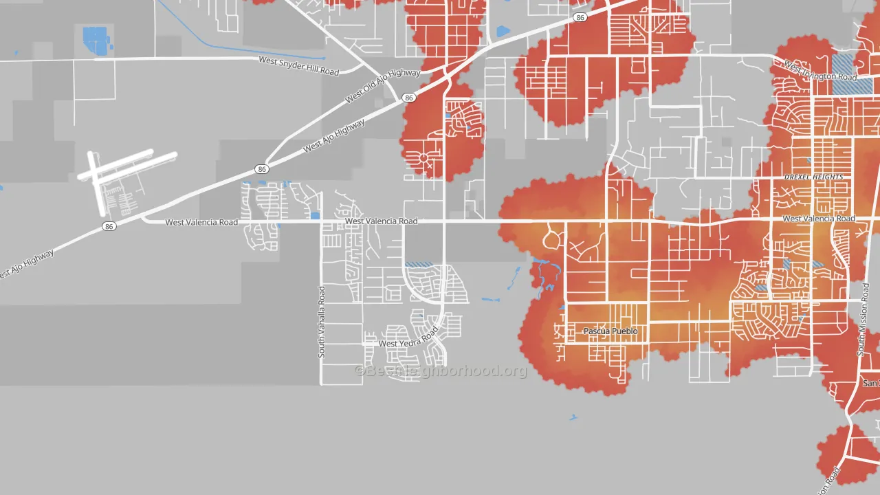 Transit Grade map of Valencia West, AZ