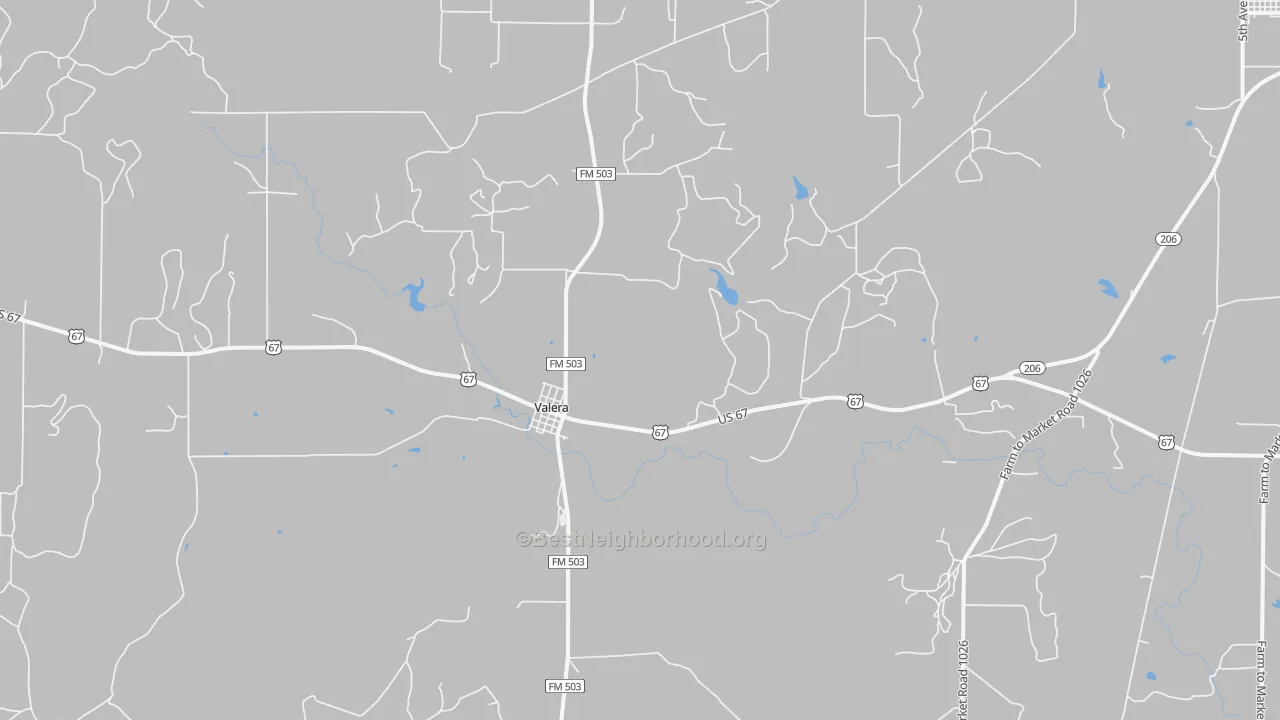 Transit Grade map of Valera, TX