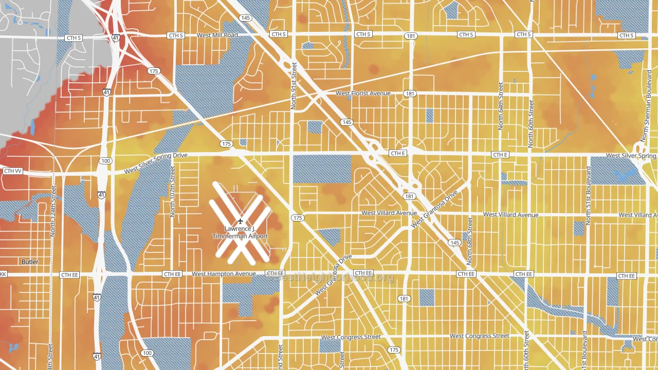 Transit Grade map of Valhalla, Milwaukee, WI