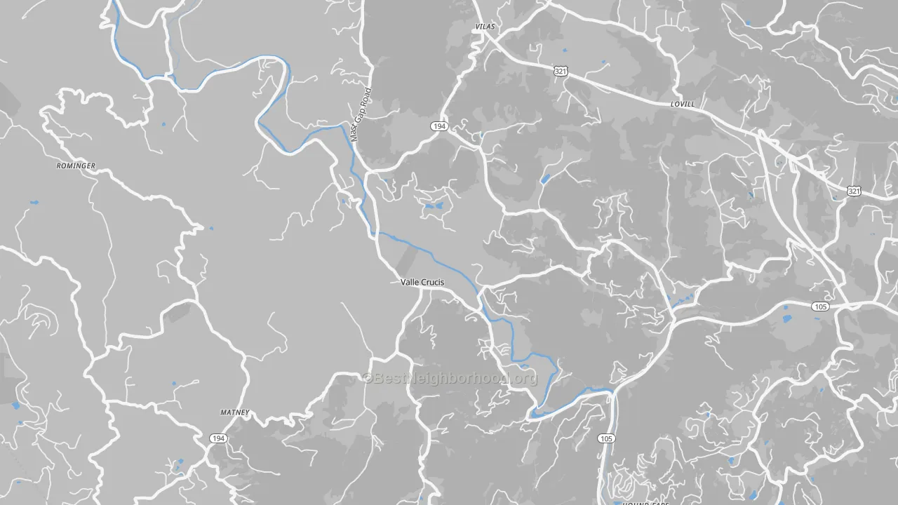 Transit Grade map of Valle Crucis, NC