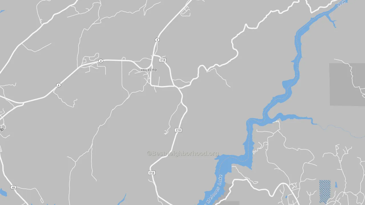 Transit Grade map of Vallecito, CA