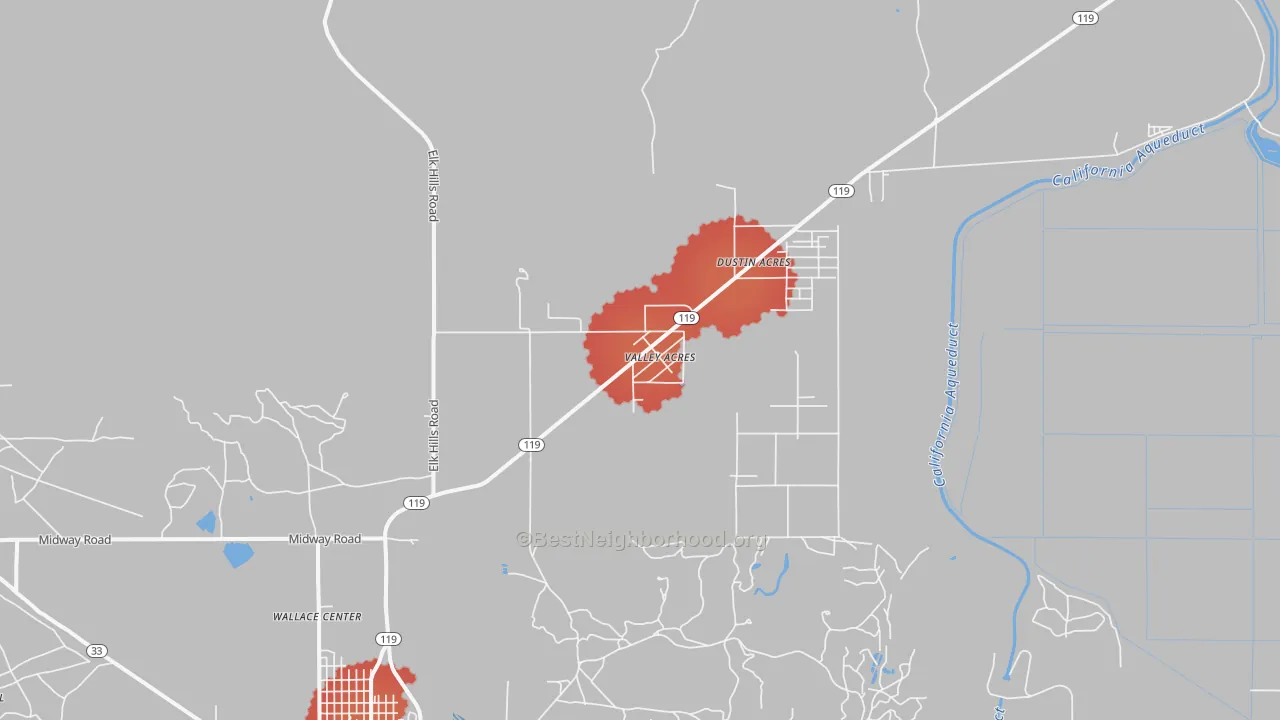 Transit Grade map of Valley Acres, CA
