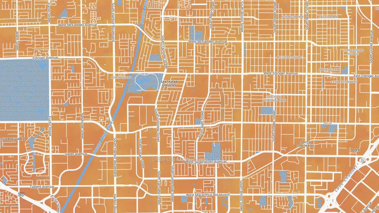 Transit Grade map of Valley Adams, Santa Ana, CA