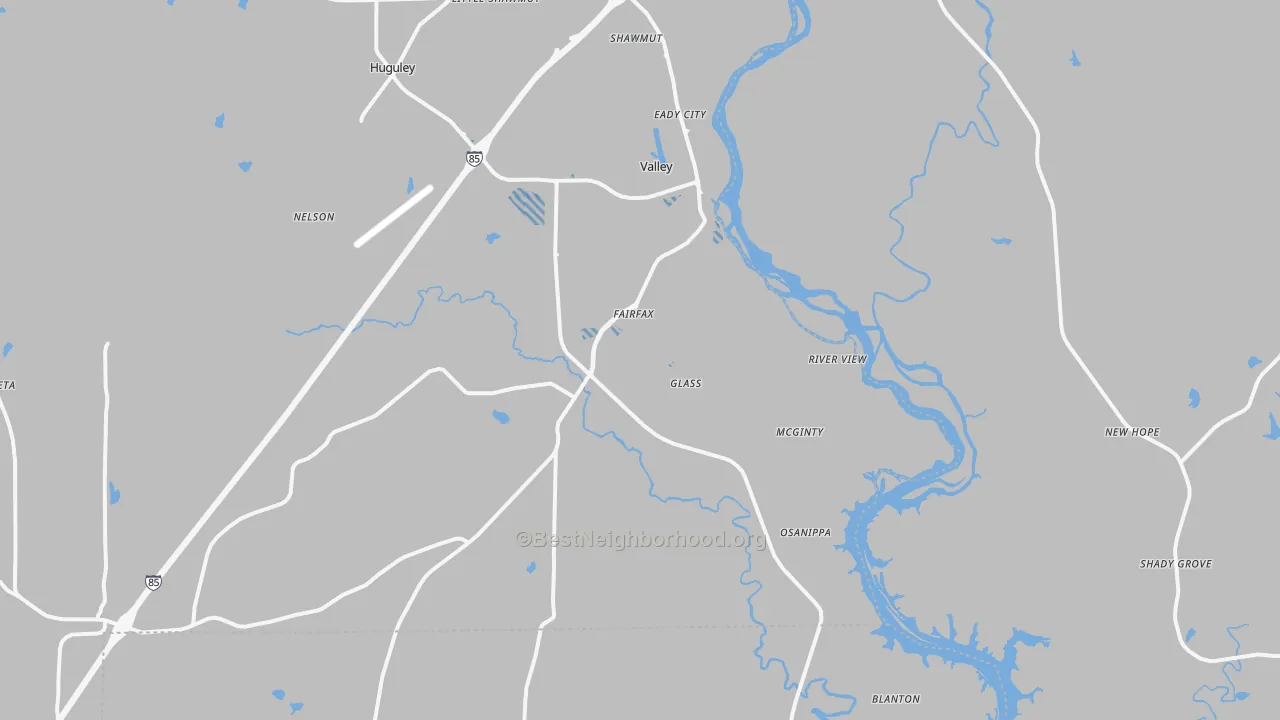 Transit Grade map of Valley, AL