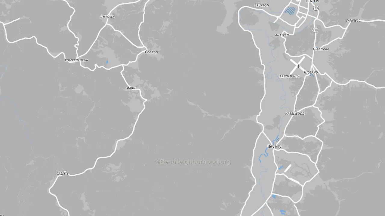 Transit Grade map of Valley Bend, WV