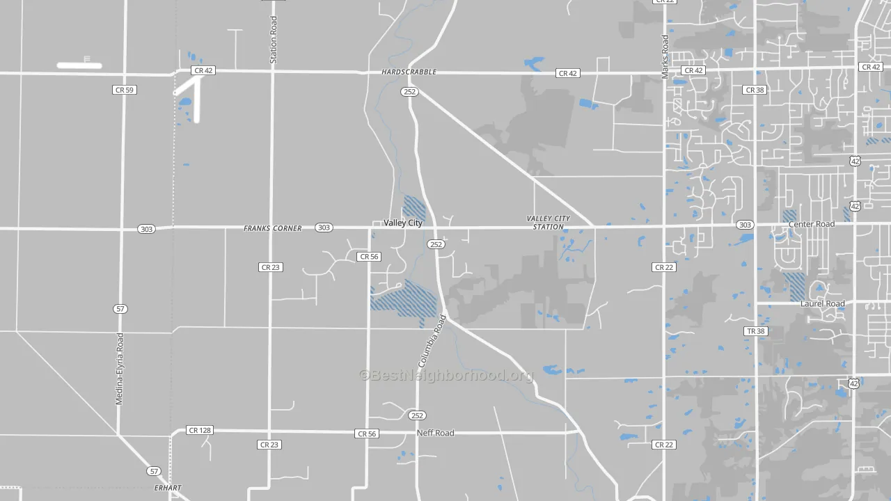 Transit Grade map of Valley City, OH