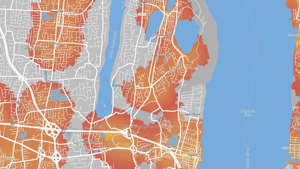 Transit Grade map of Valley Cottage, NY