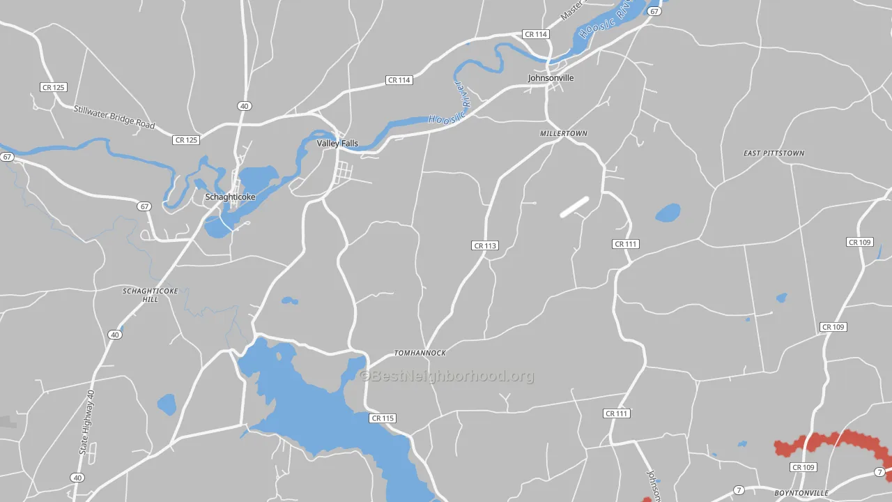 Transit Grade map of Valley Falls, NY