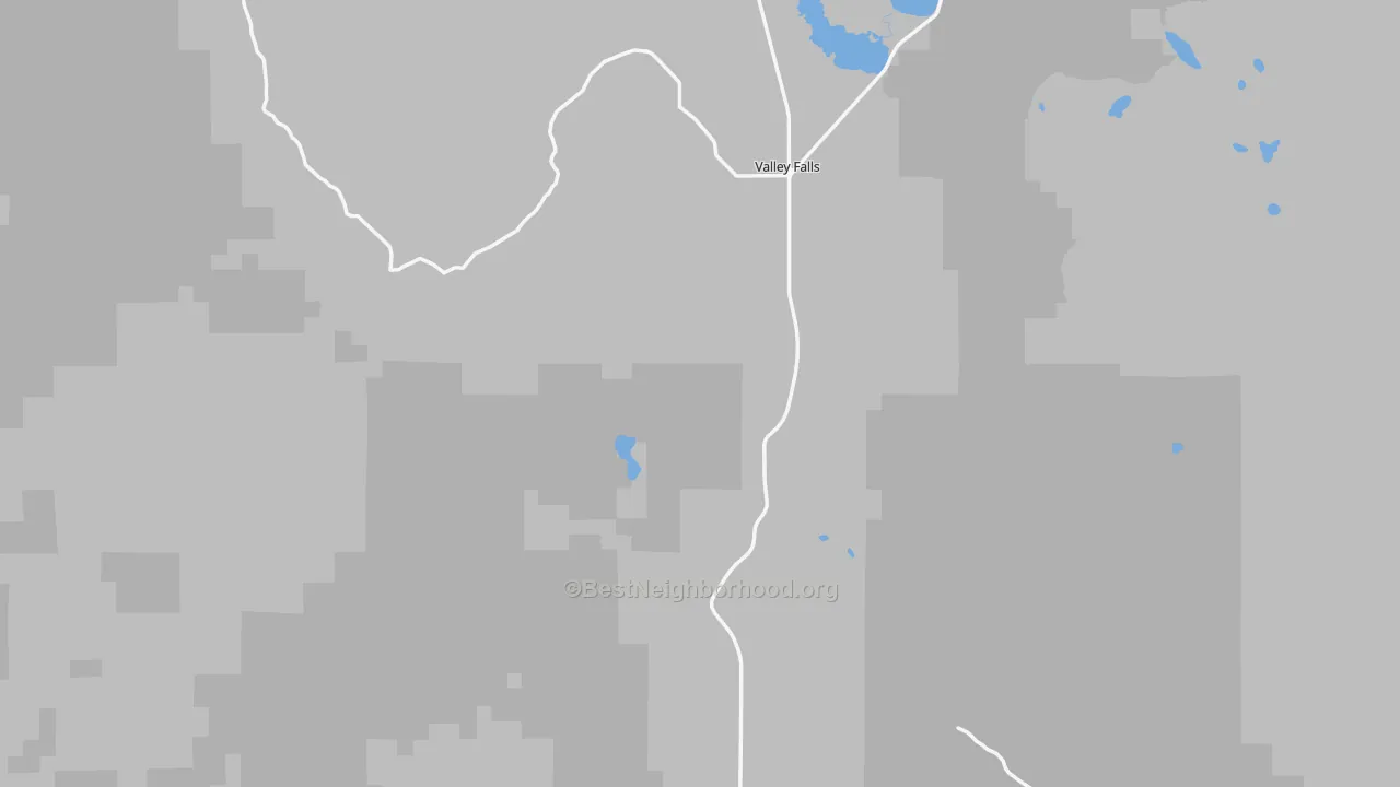 Transit Grade map of Valley Falls, OR