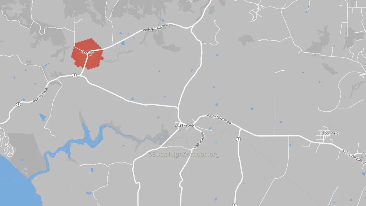 Transit Grade map of Valley Ford, CA