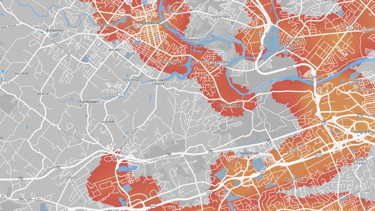 Transit Grade map of Valley Forge, PA