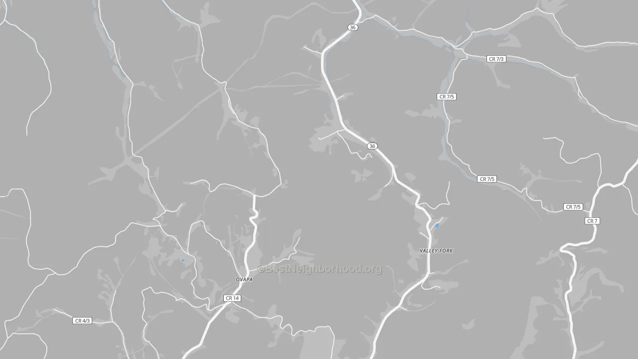 Transit Grade map of Valley Fork, WV