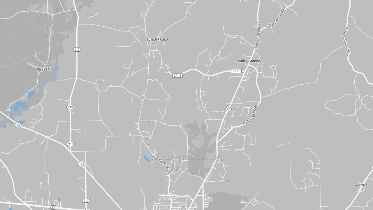 Transit Grade map of Valley Grande, AL