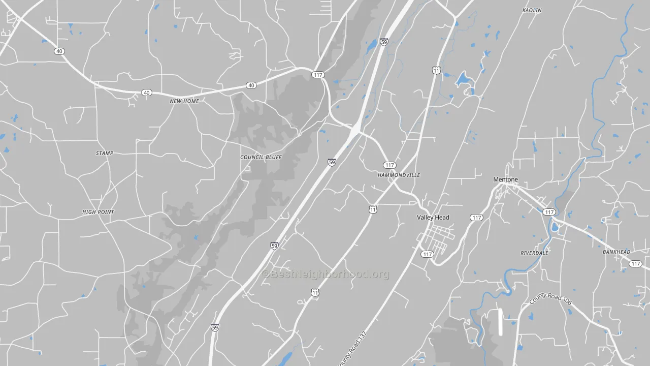 Transit Grade map of Valley Head, AL