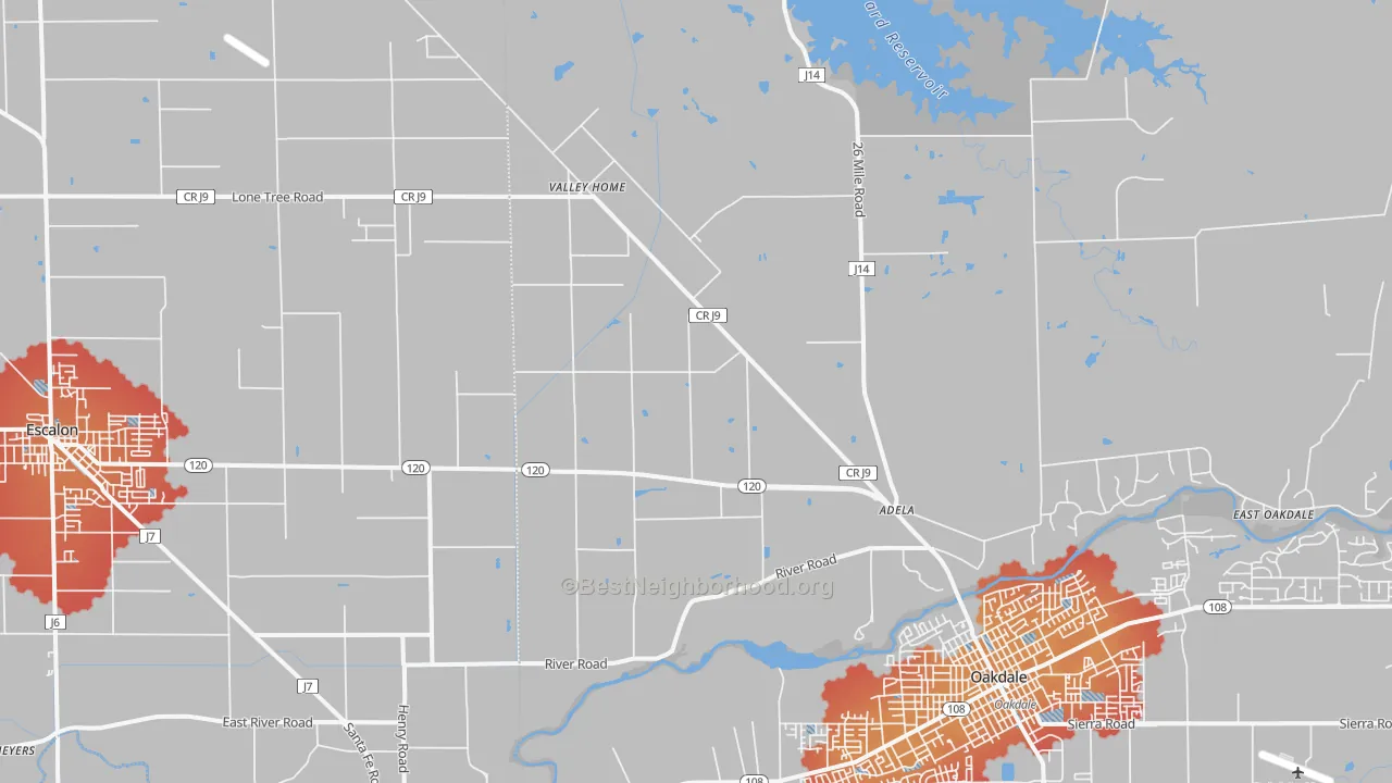 Transit Grade map of Valley Home, CA