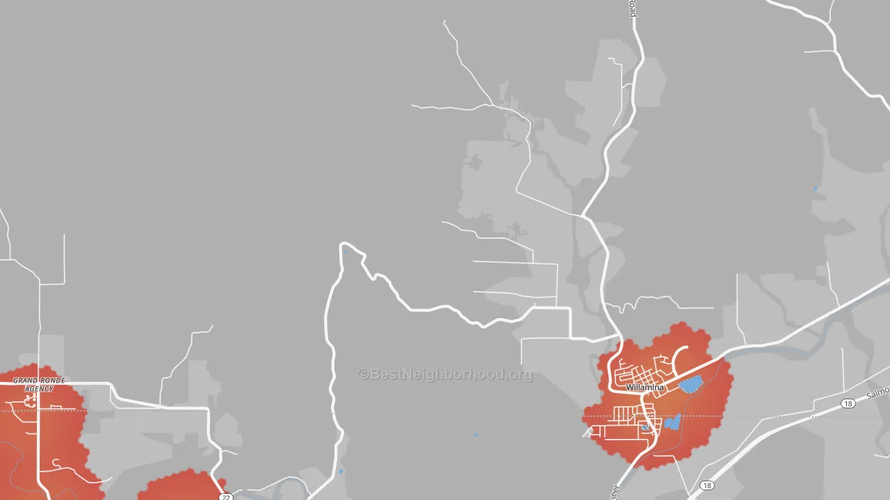 Transit Grade map of Valley Junction, OR