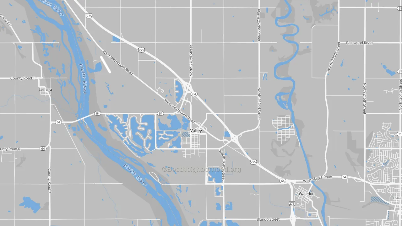Transit Grade map of Valley, NE