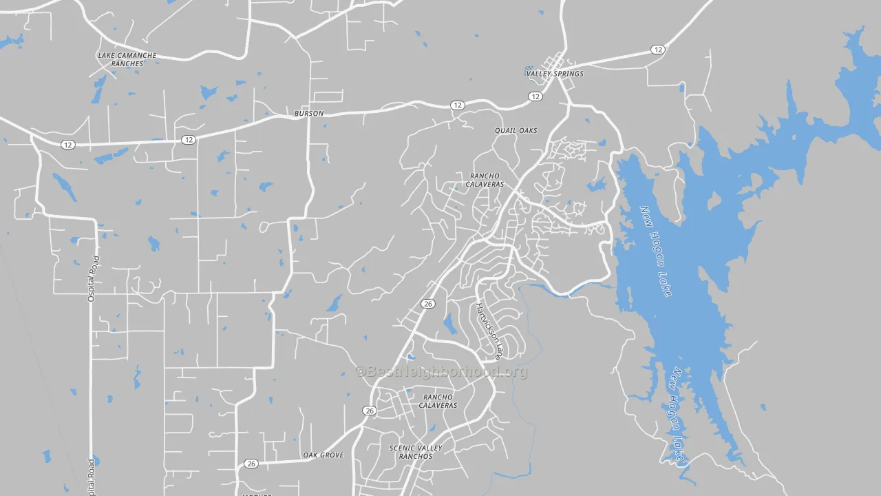 Transit Grade map of Valley Springs, CA