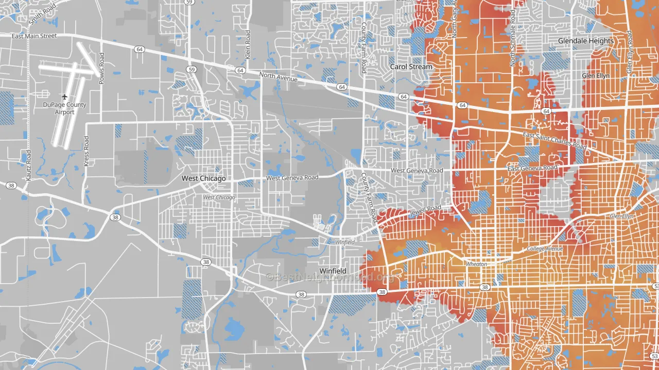 Transit Grade map of Valley View, Glen Ellyn, IL