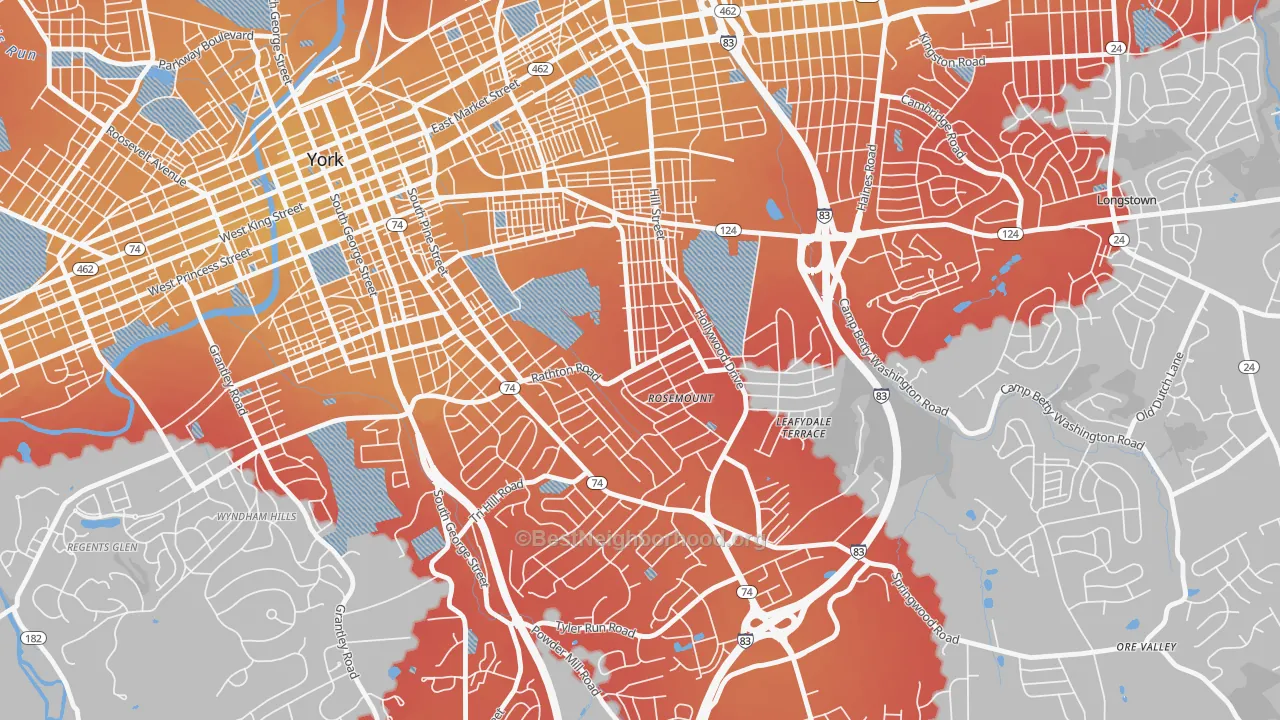 Transit Grade map of Valley View, York, PA