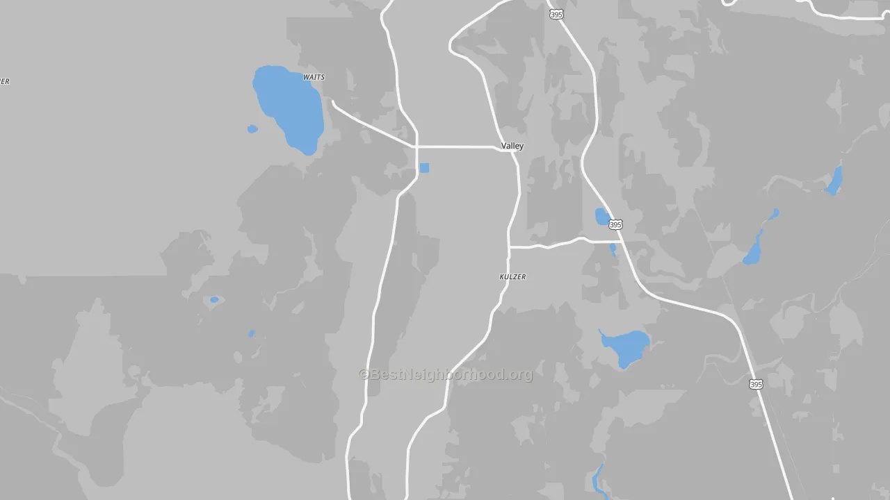 Transit Grade map of Valley, WA