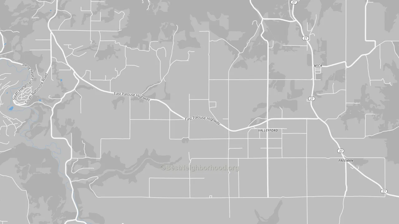 Transit Grade map of Valleyford, WA