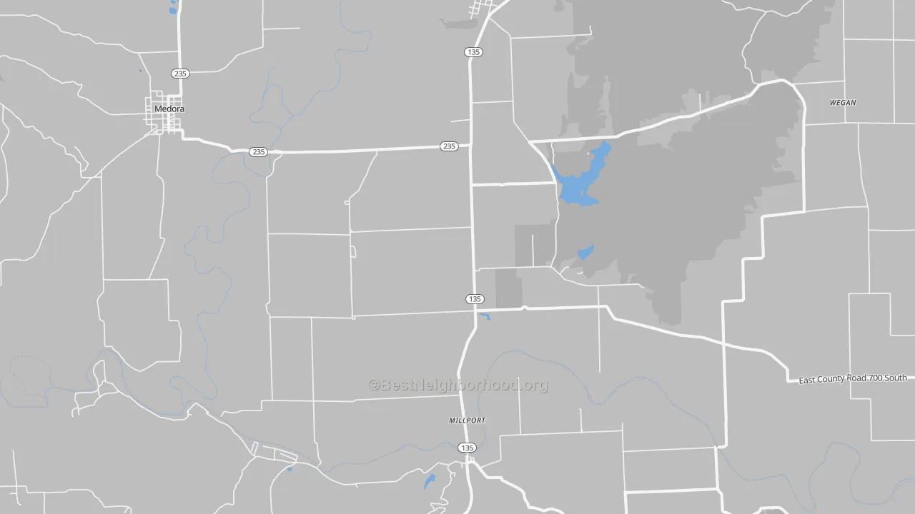 Transit Grade map of Vallonia, IN