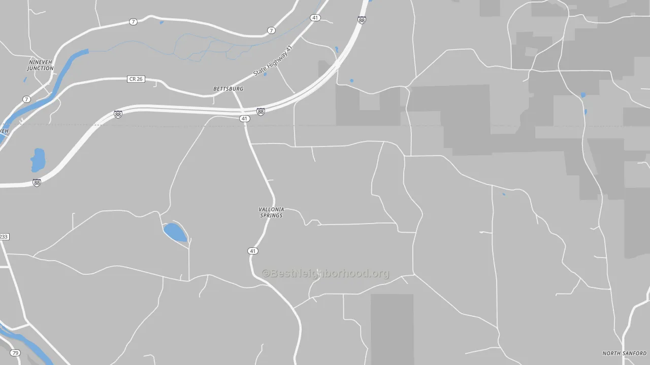 Transit Grade map of Vallonia Springs, NY