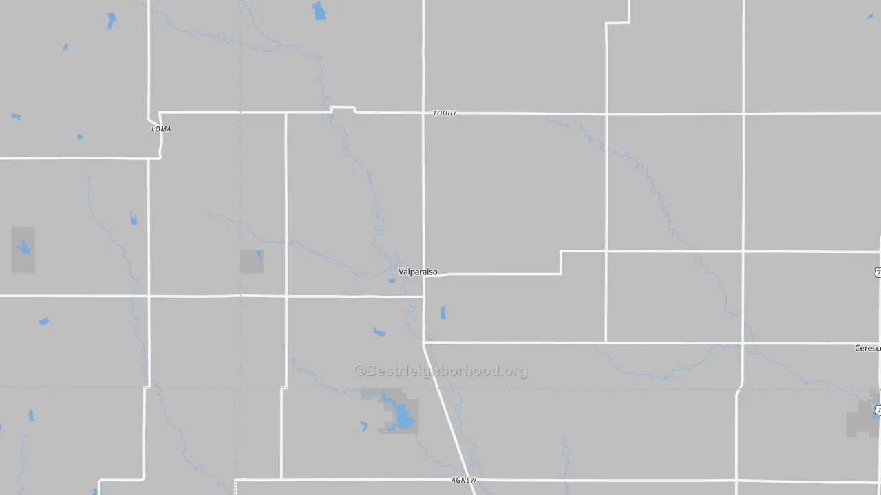 Transit Grade map of Valparaiso, NE