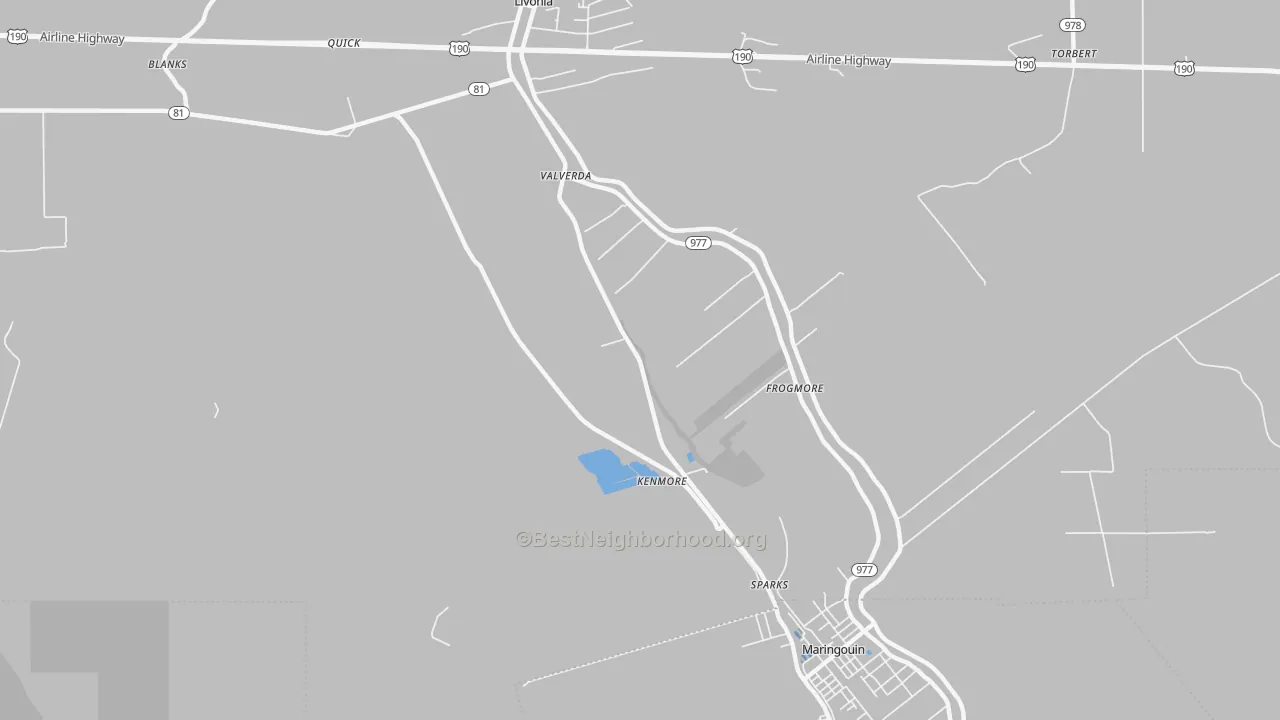 Transit Grade map of Valverda, LA