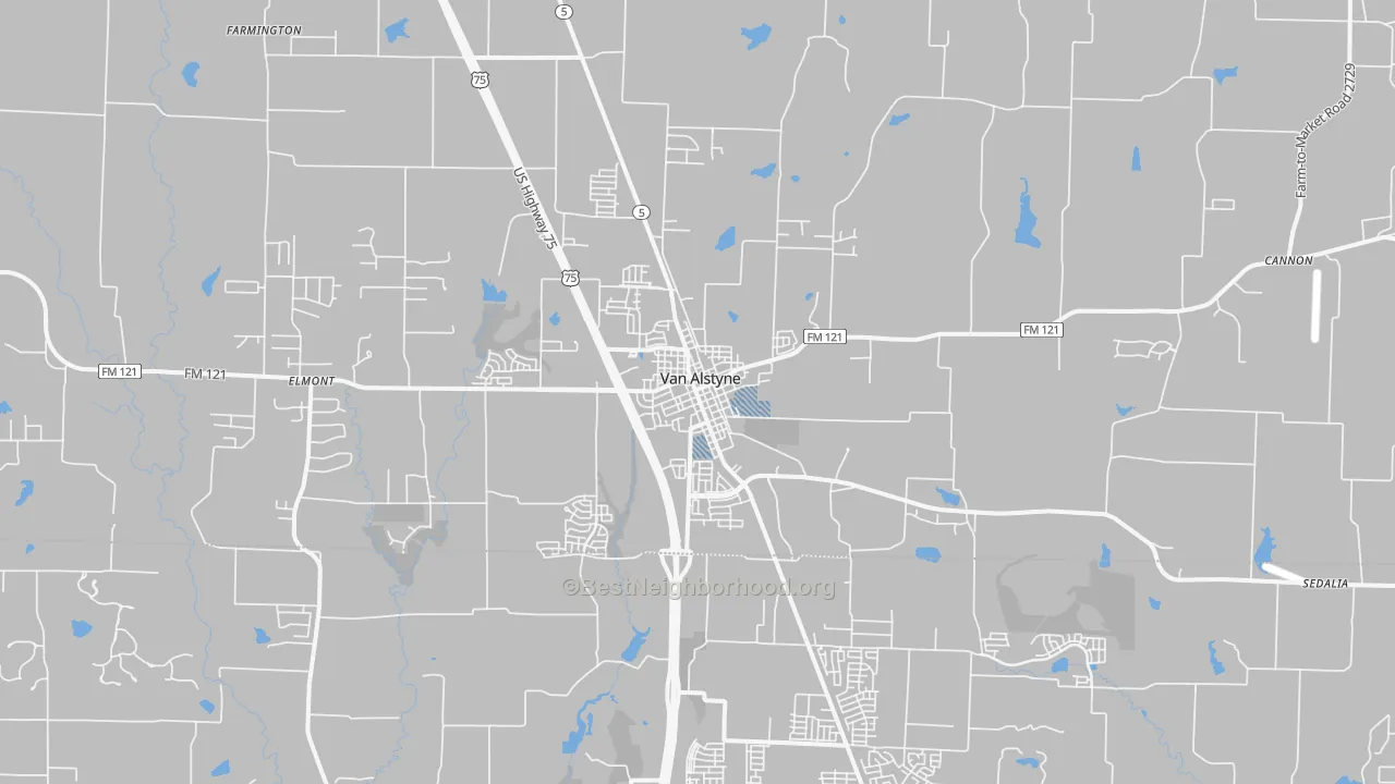 Transit Grade map of Van Alstyne, TX