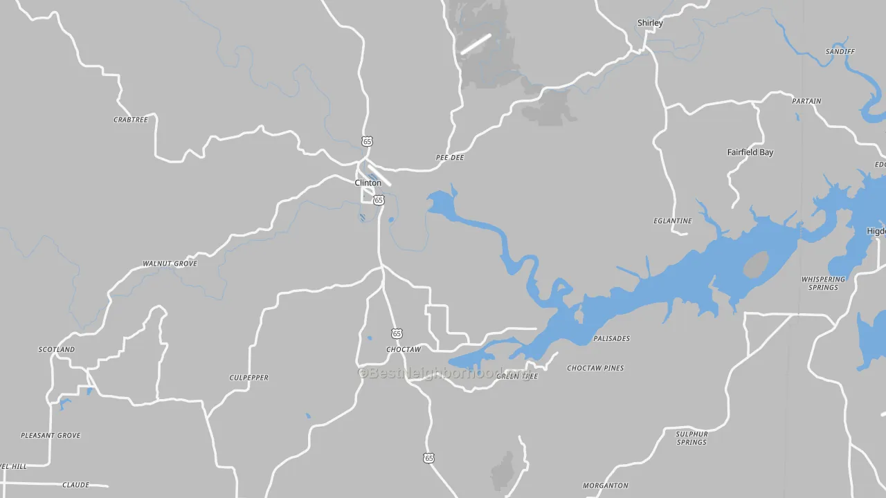 Transit Grade map of Van Buren County, AR