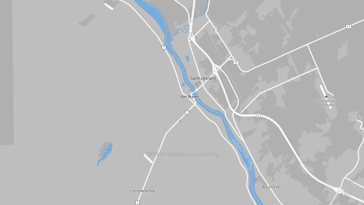 Transit Grade map of Van Buren, ME