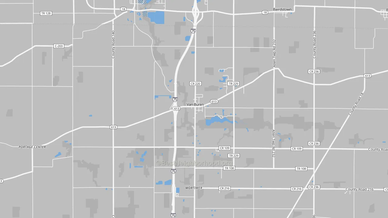Transit Grade map of Van Buren, OH