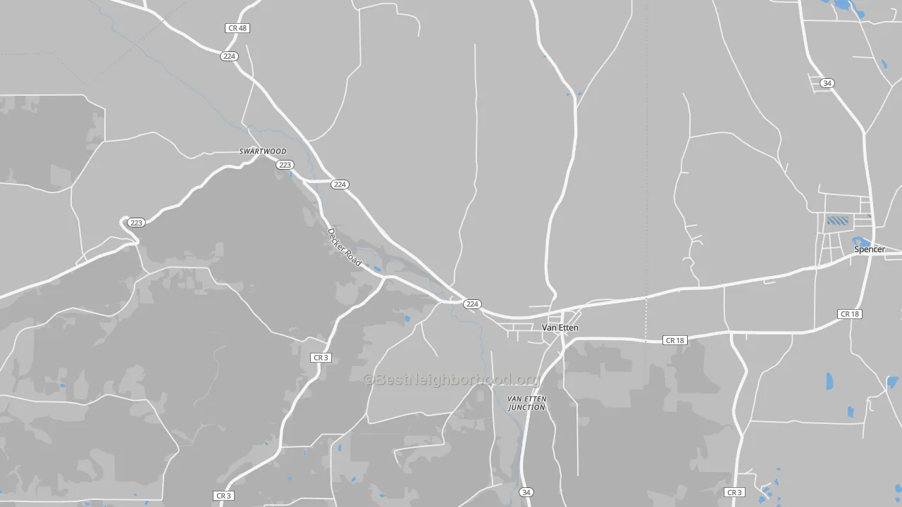 Transit Grade map of Van Etten, NY