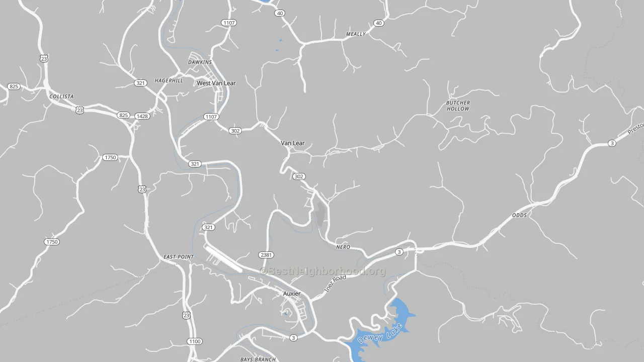 Transit Grade map of Van Lear, KY