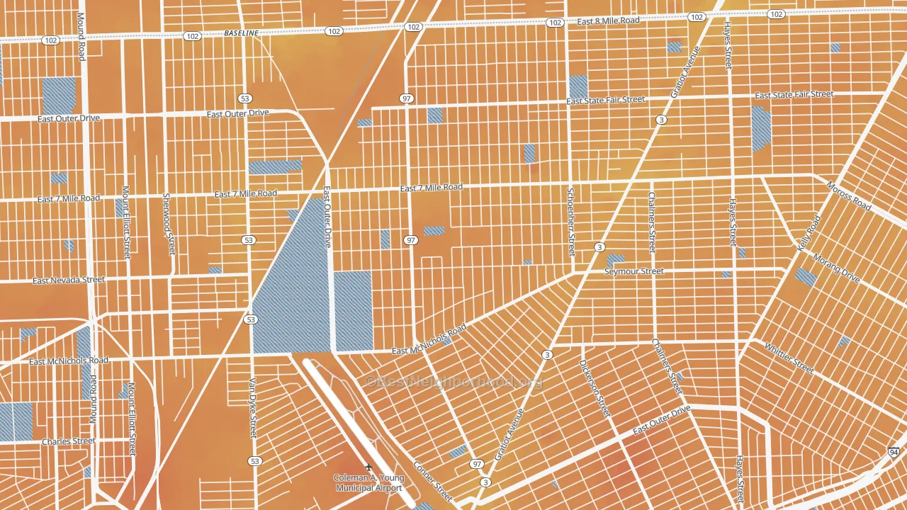 Transit Grade map of Van Steuban, Detroit, MI