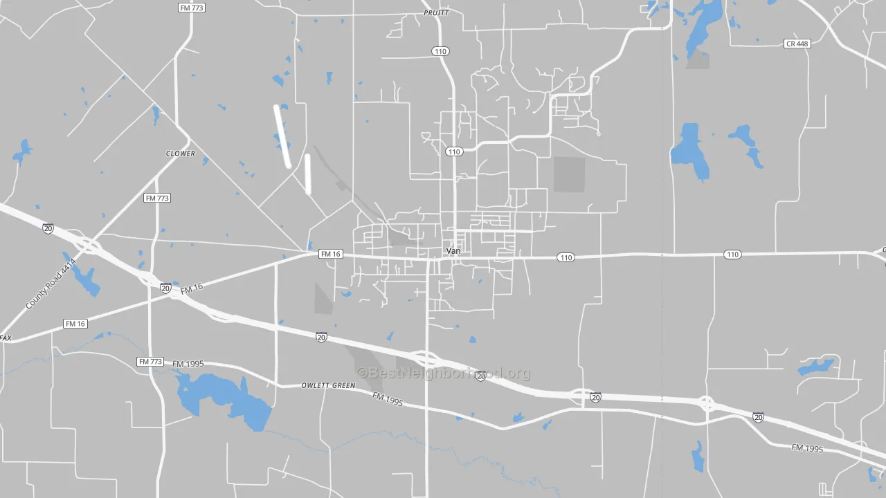 Transit Grade map of Van, TX