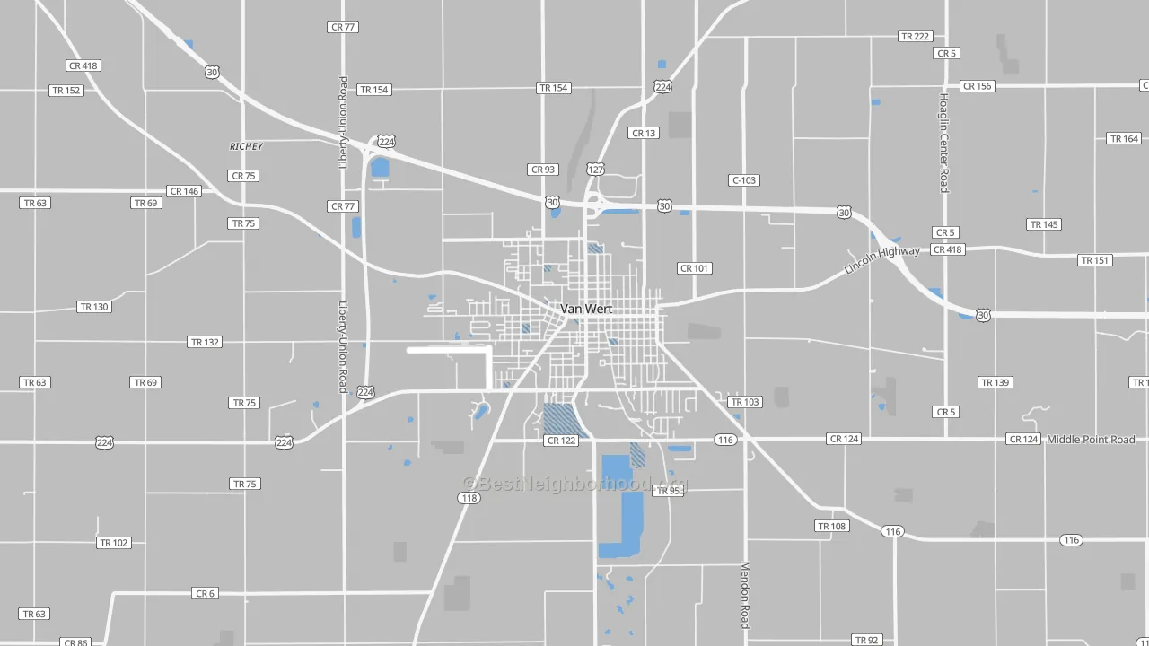 Transit Grade map of Van Wert, OH