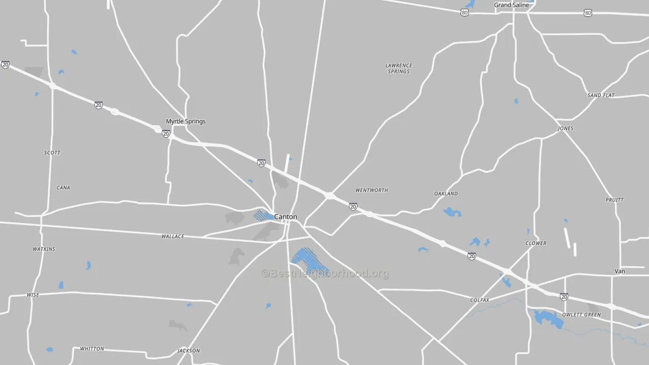 Transit Grade map of Van Zandt County, TX