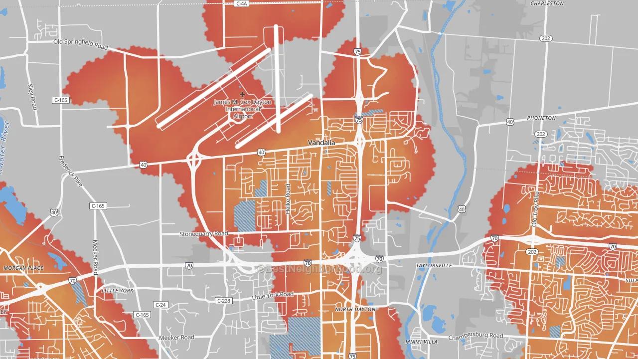 Transit Grade map of Vandalia, OH