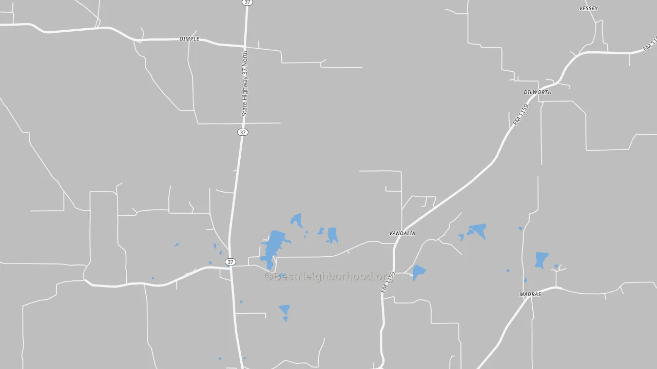 Transit Grade map of Vandalia, TX